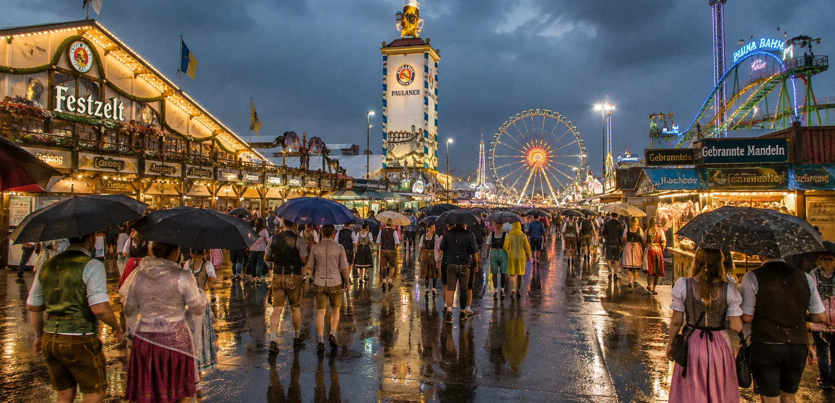Wiesn bei Regen: was trotzdem funktioniert und was ausfällt